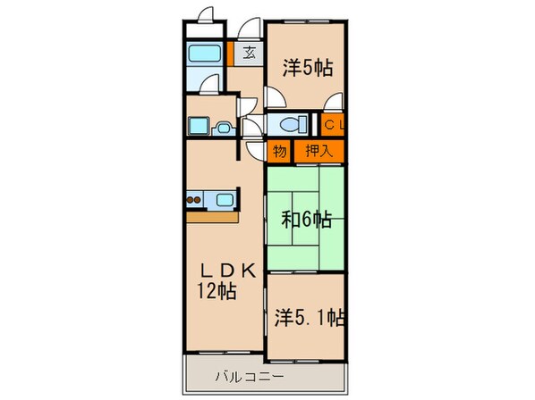 フォ－ラム城が岡弐番館の物件間取画像